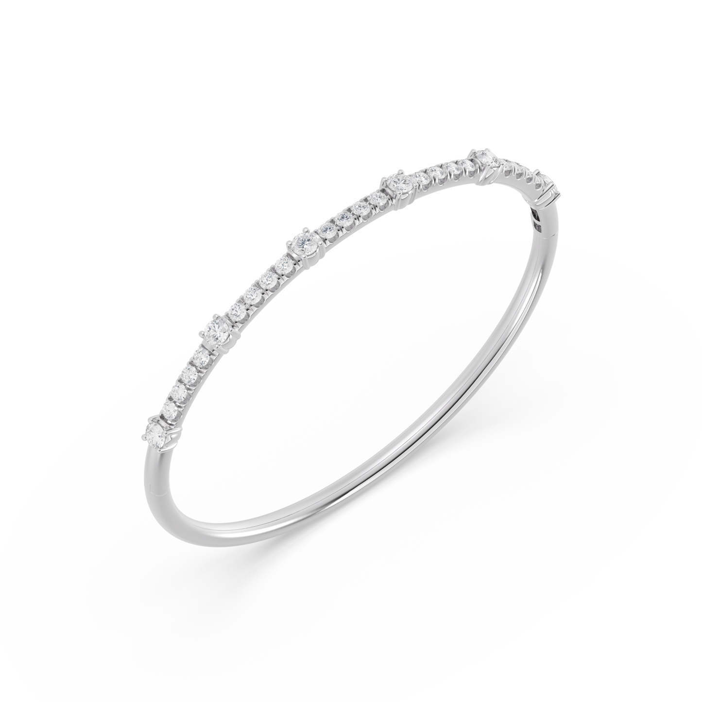 Station Bangle With Diamonds