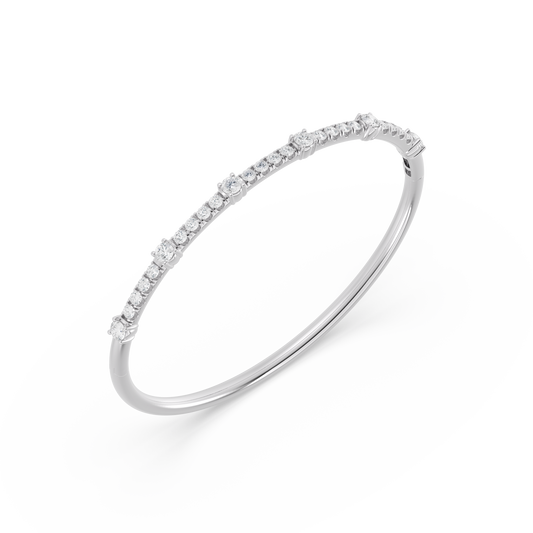 Station Bangle With Diamonds